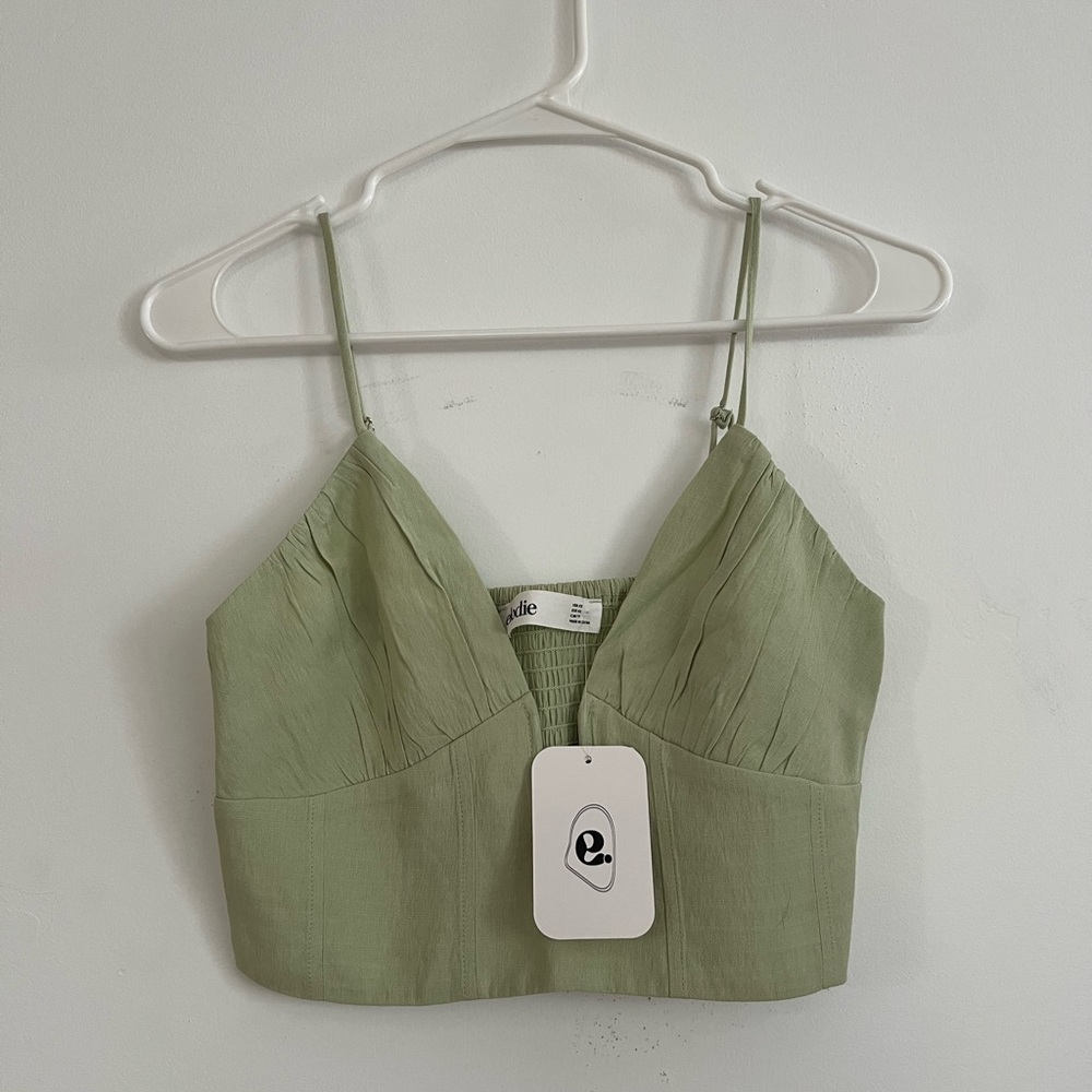 Elodie Sage Green Crop Top